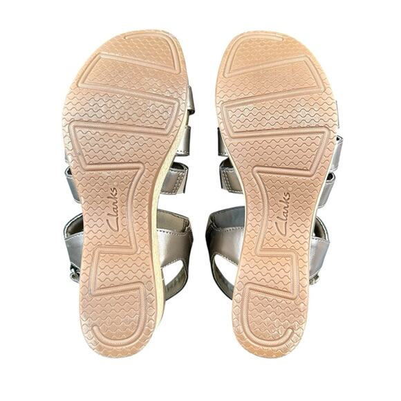 Clarks Chelseah peak wedge sandals in pewter 7.5 - Picture 7 of 9